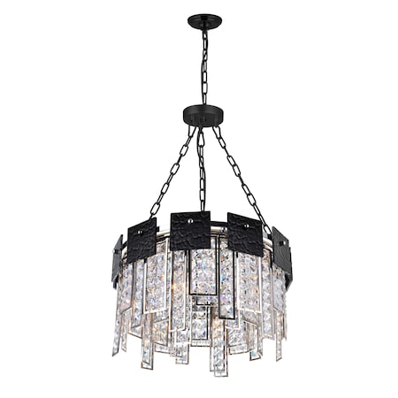Cwi Lighting Glacier 6 Light Down Chandelier With Polished Nickel Finish 1099P16-6-613
